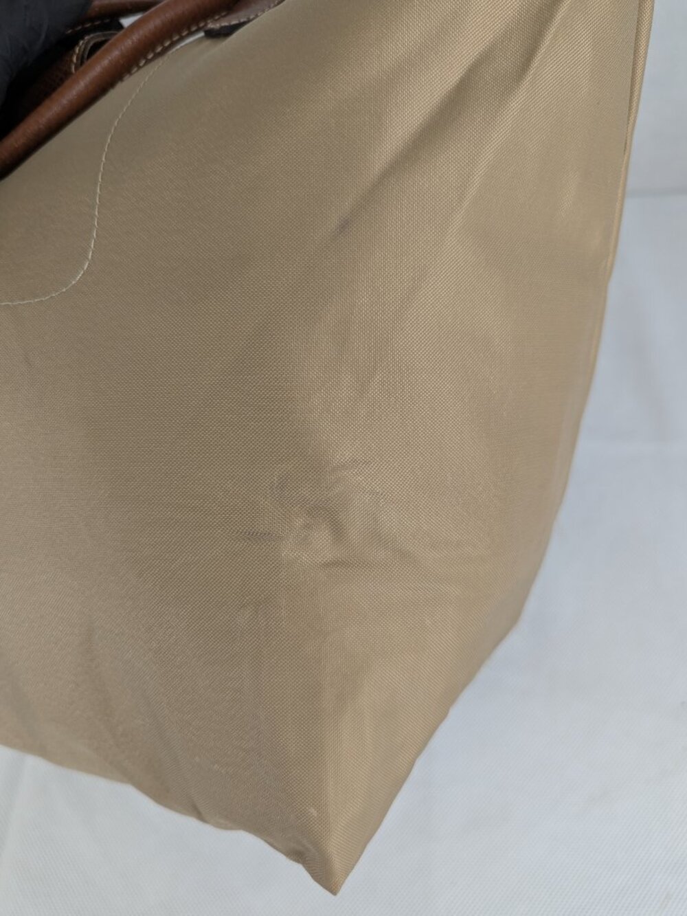 Longchamp Le Pliage Tote Bag Beige - Nylon/Leather - Authentic - Ready To Ship - Picture 11 of 15